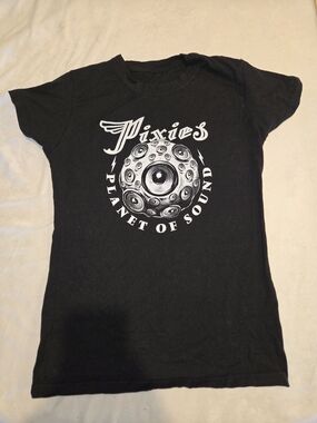 Pixi 'Planet of Sound' Black Graphic Womens Shirt
